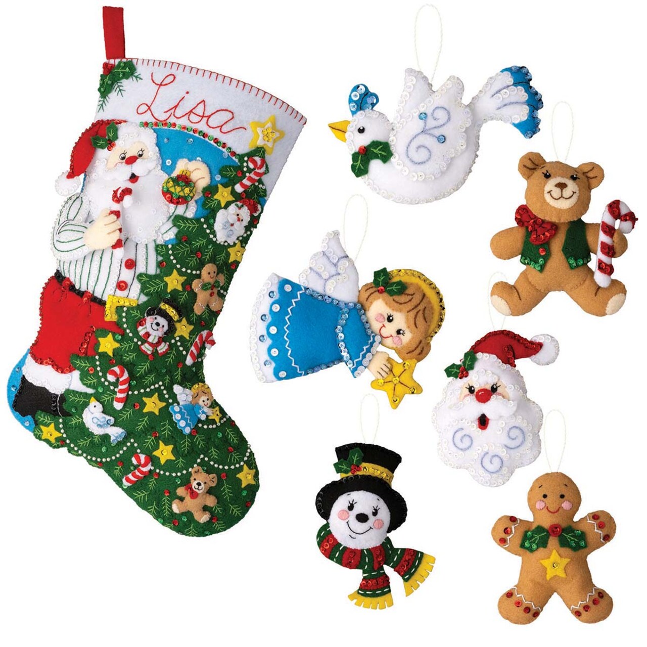 Bucilla Trimming the Tree & Holiday Favorites Felt & Sequin Kit